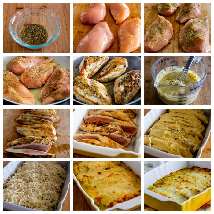 Cheesy Curry Chicken Bake process shots collage