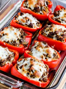Stuffed Peppers with Beef, Sausage, and Cabbage