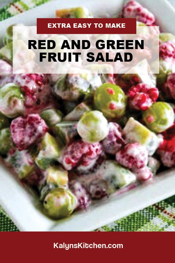 Pinterest image of Red and Green Fruit Salad
