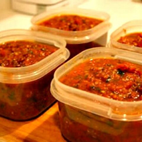 Sausage and Basil Marinara Sauce for the Freezer