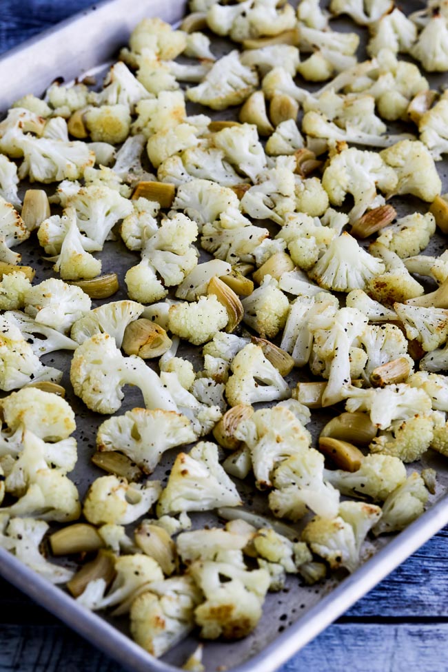 Roasted Cauliflower with Garlic is found on KalynsKitchen.com