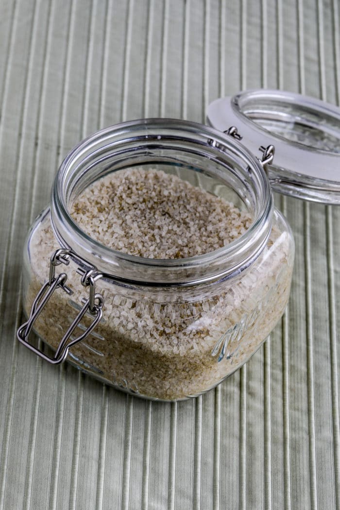 Rosemary Salt in glass jar