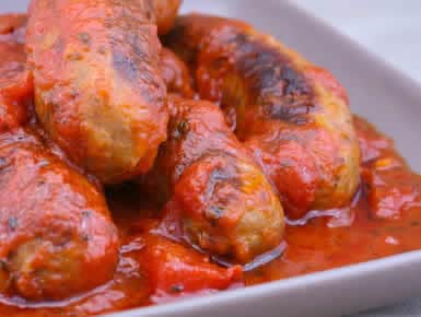 Slow Cooker Italian Sausage with Tomato Sauce