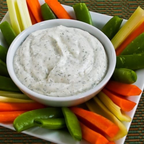 Grandma Denny's Homemade Ranch Dip with vegetables