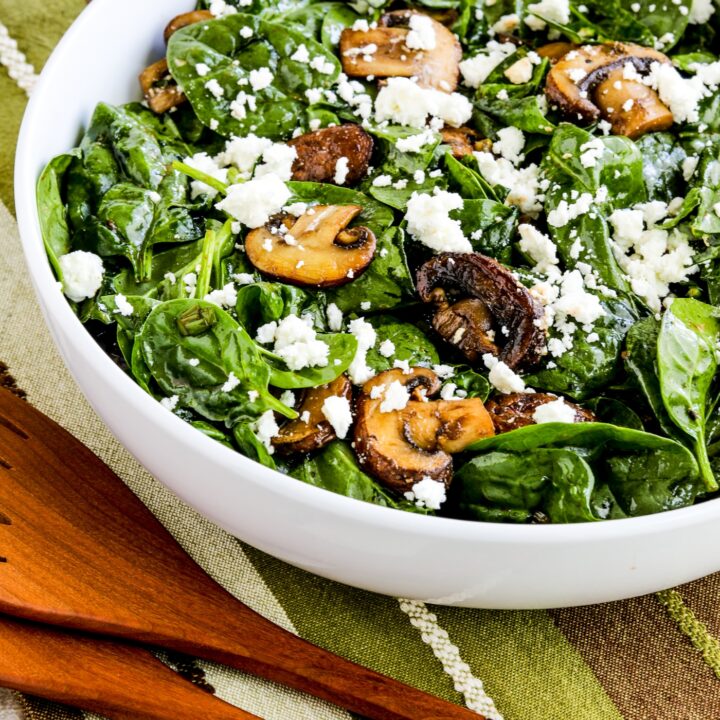 Spinach Salad with Mushrooms and Feta