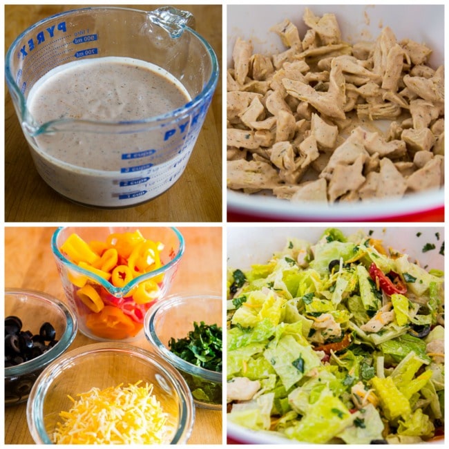 Low-Carb Southwest Chicken Salad with Chipotle Ranch Dressing found on KalynsKitchen.com