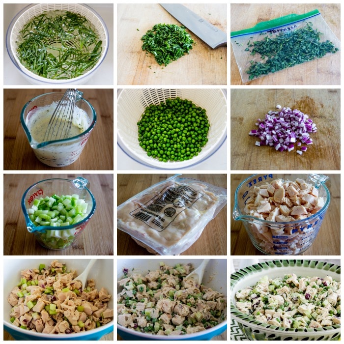 Tarragon Chicken Salad process shots collage