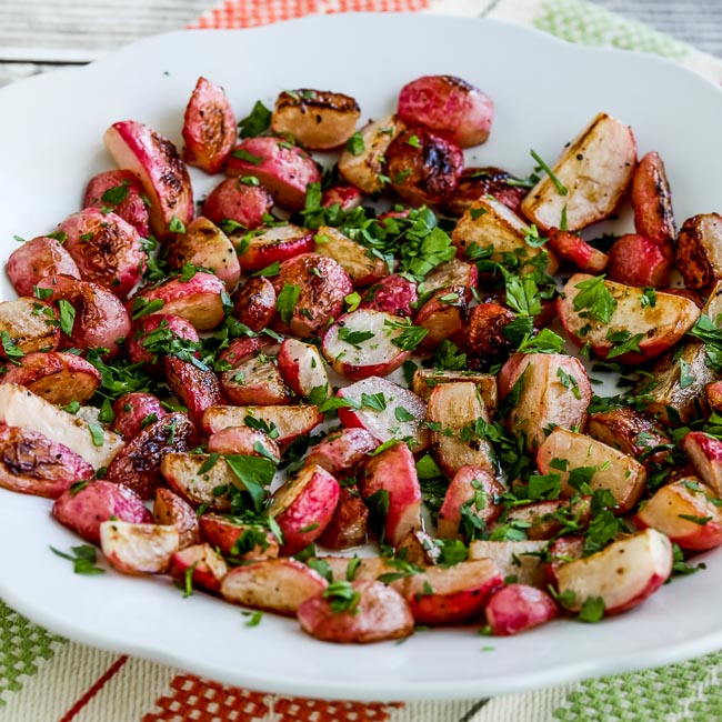 Sauteed Radishes with Vinegar and Herbs found on KalynsKitchen.com