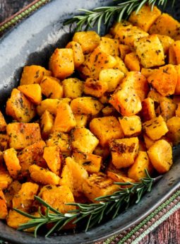 Roasted Butternut Squash with Lime and Rosemary