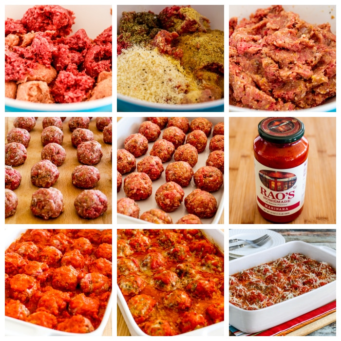 Beef and Sausage Meatballs with Tomato Sauce process shots collage