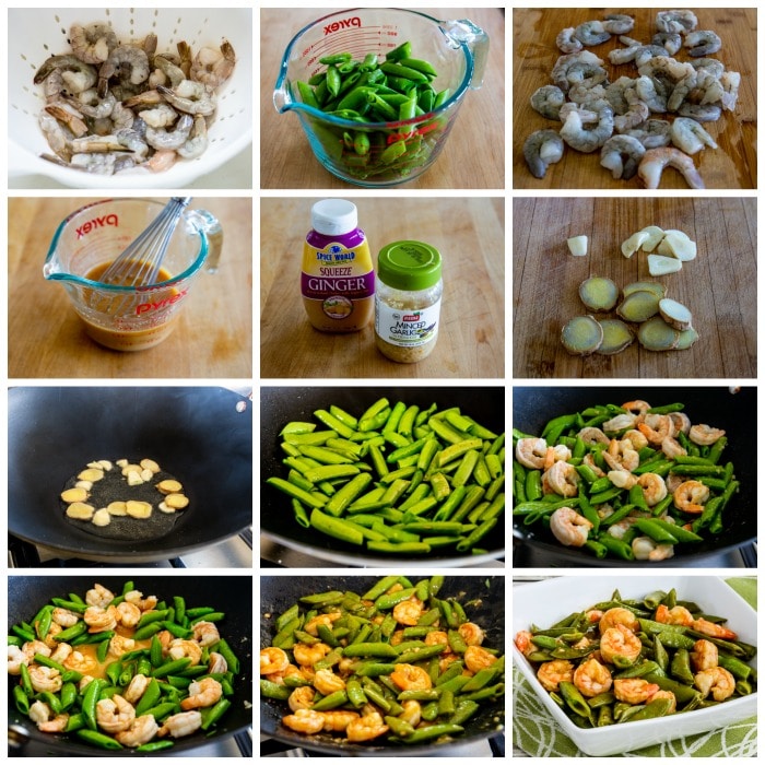 Stir-Fried Shrimp and Sugar Snap Peas process shots collage