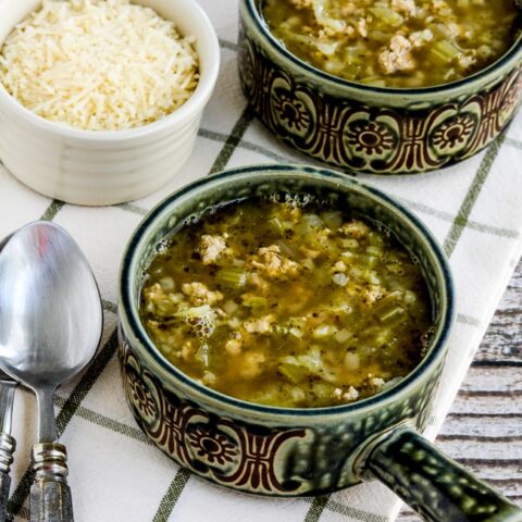 Instant Pot Turkey Rice Soup with Cabbage finished soup in serving bowls