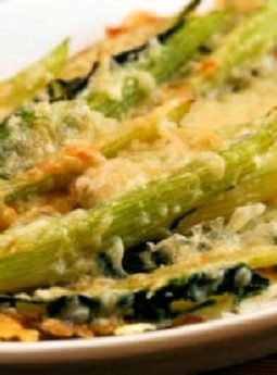 Baked Swiss Chard Stems with Parmesan