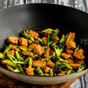 Pork and Broccoli Stir Fry with Ginger thumbnail image of finished dish in wok
