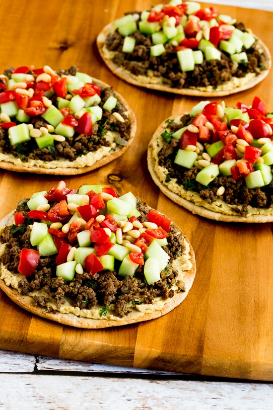Middle Eastern dishes of beef and chickpea pita