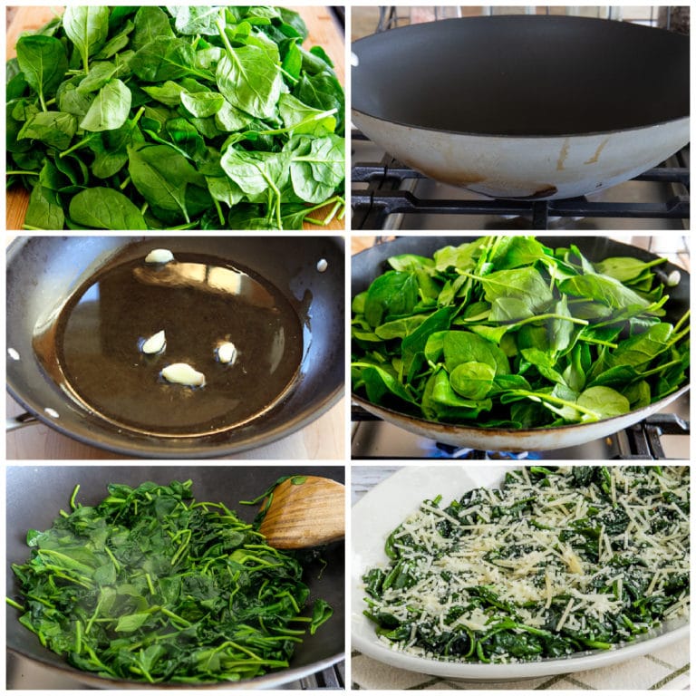 StirFried Spinach with Garlic and Parmesan Kalyn's Kitchen