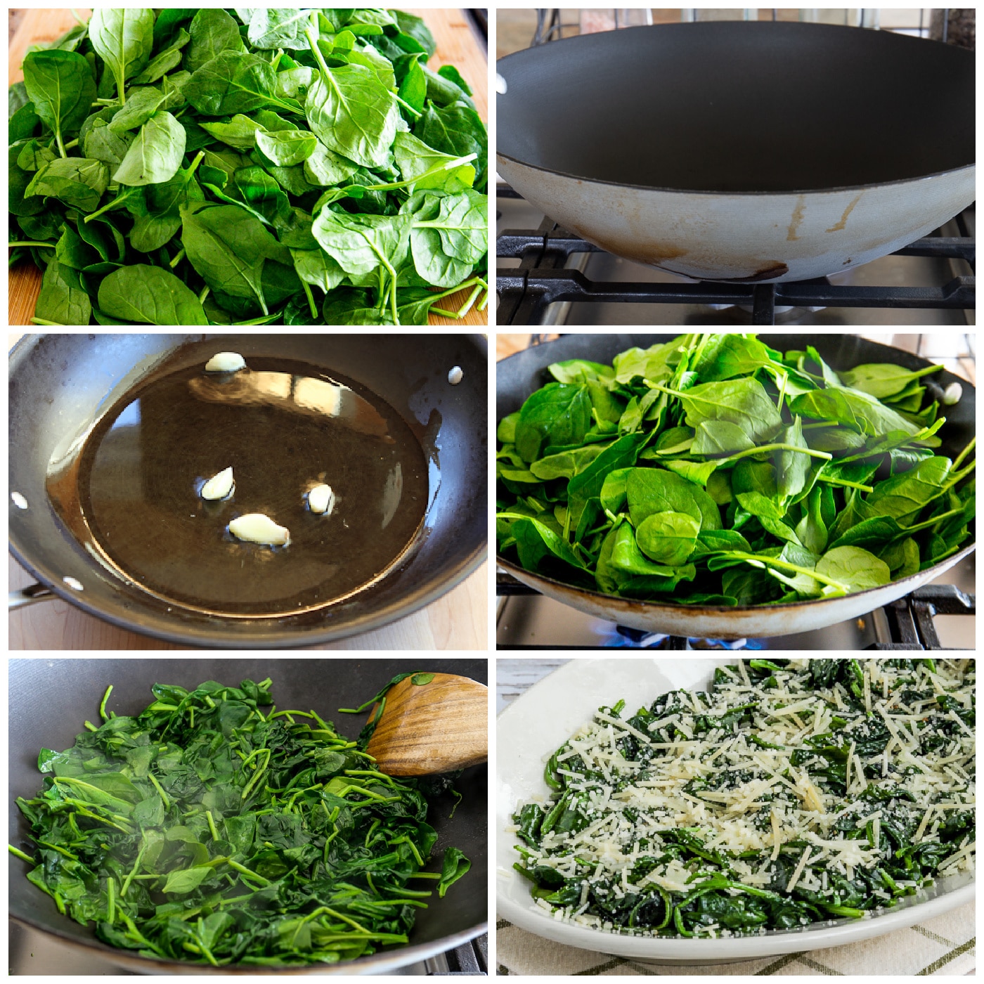 Stir-Fried Spinach with Garlic and Parmesan – Kalyn's Kitchen