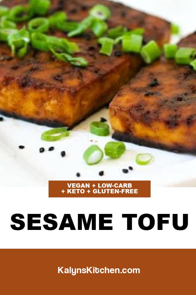Pinterest image of Sesame Tofu