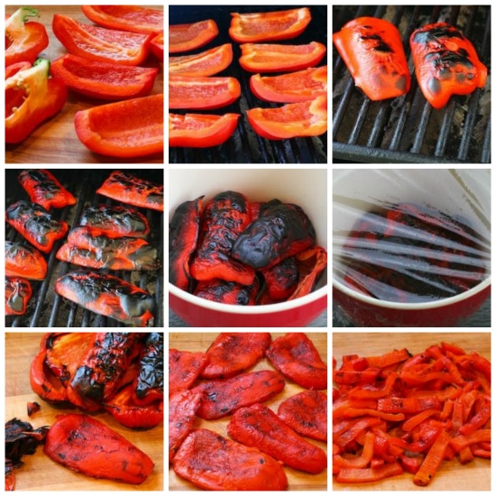 How To Roast Red Bell Peppers on a Barbecue Grill process photos
