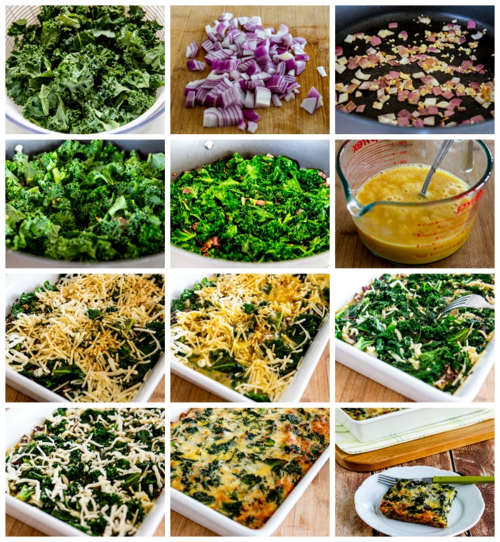 Kale and Red Onion Savory Breakfast Squares