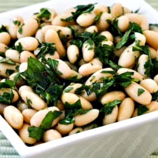 Cannellini Beans in Mint Marinade photo of finished salad in bowl