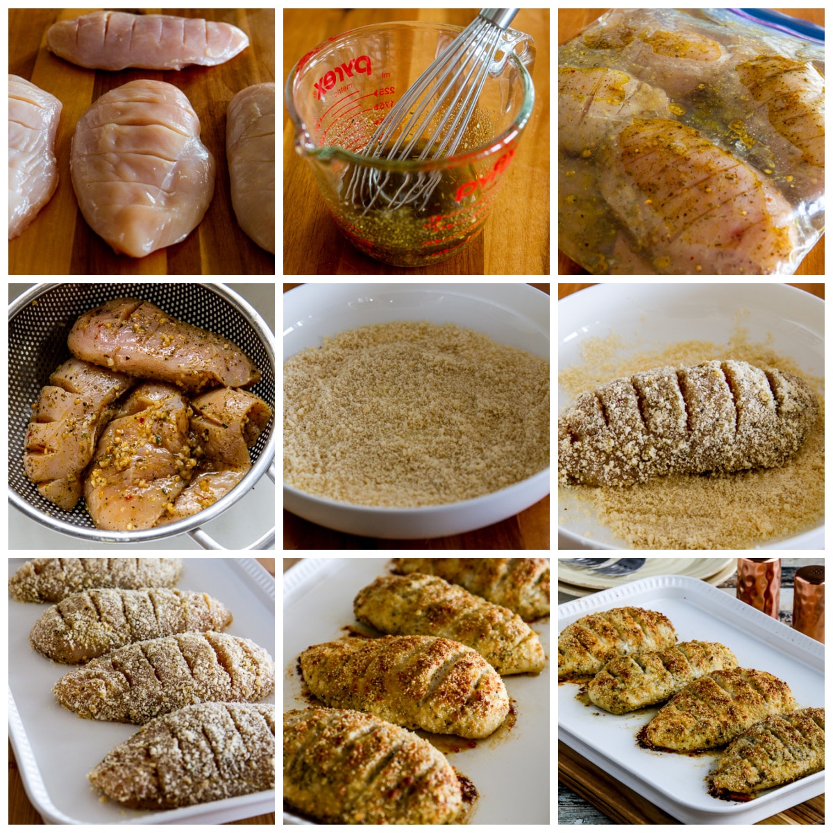 Baked Parmesan Crusted Chicken collage of recipe steps