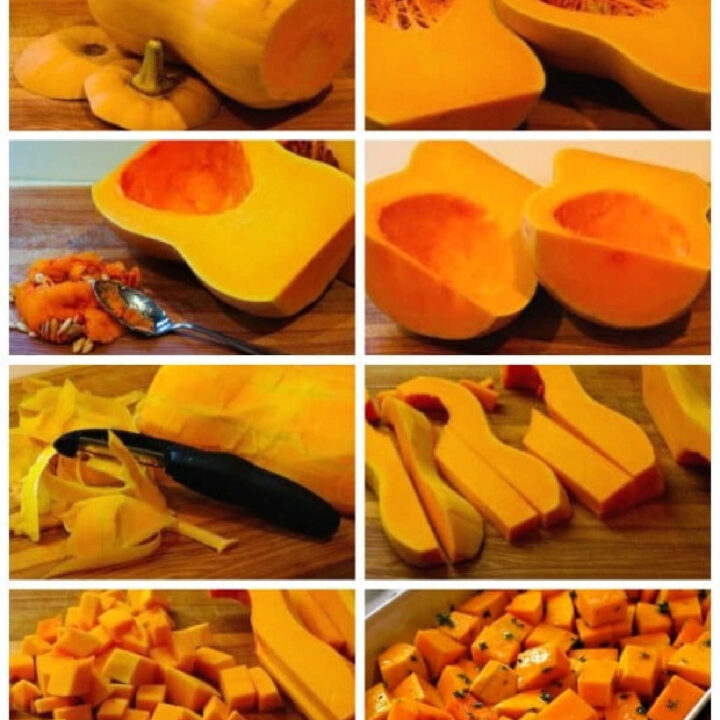 step-by-step photos for How to Peel and Cut Up a Butternut Squash
