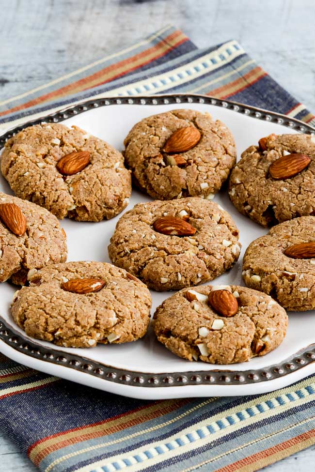 Sugar-Free Gluten-Free Triple Almond Cookies on KalynsKitchen.com