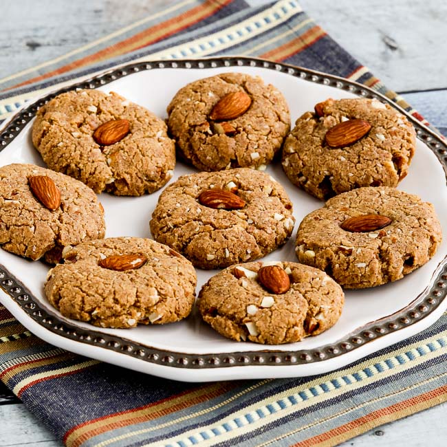 Sugar-Free Gluten-Free Triple Almond Cookies on KalynsKitchen.com