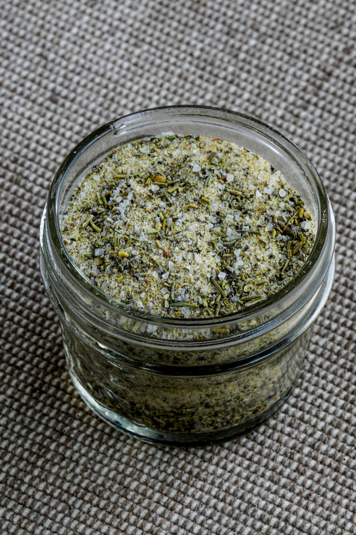 Rosemary and Garlic Herb Rub in small jar