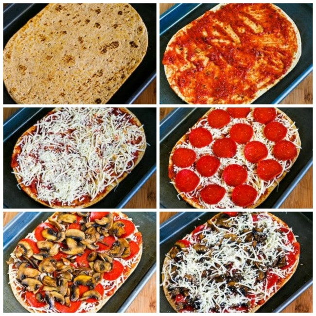 Carb-Conscious Flatbread Pizza process shots collage