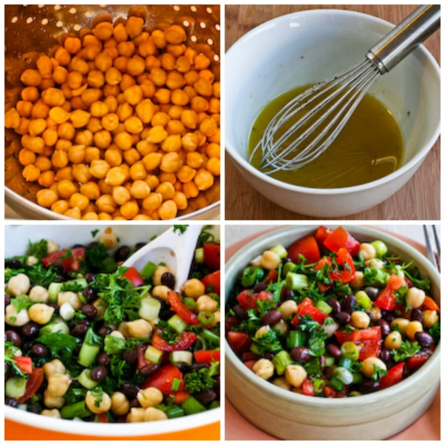 Balela Middle Eastern Bean Salad process shots collage