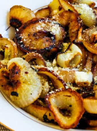 Roasted Vidalia Onion Rings with Parmesan shown in serving bowl
