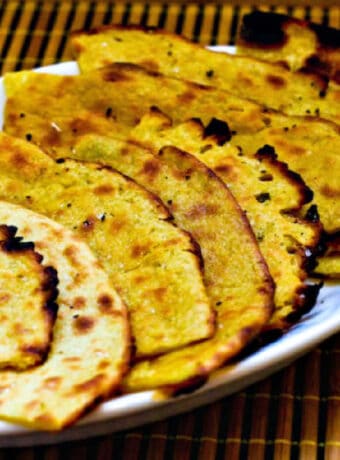 Socca shown on serving plate
