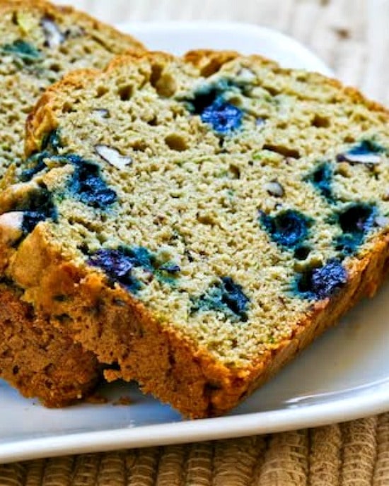 Low-Sugar and Whole Wheat Zucchini Bread with Blueberries and Pecans