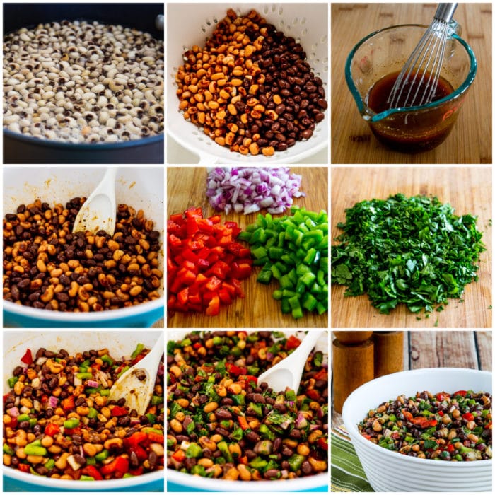 Black Bean Salad with Black-Eyed Peas process shots collage
