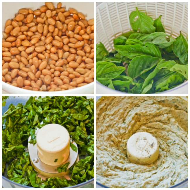 Julia Child's White Bean Hummus process shots collage