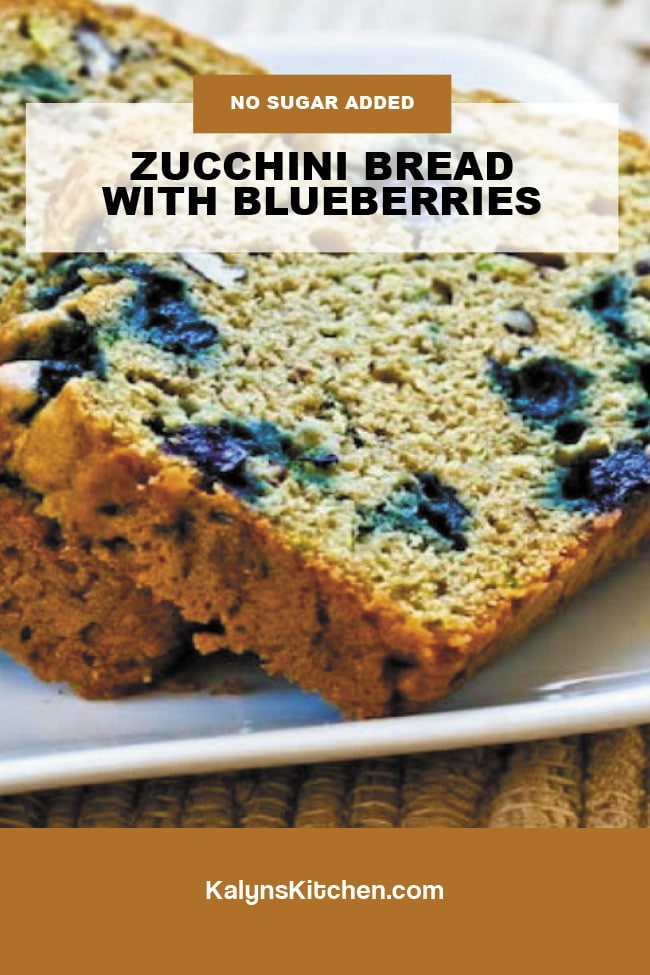 Pinterest image of Zucchini Bread with Blueberries