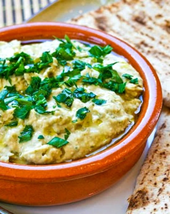 Julia Child's White Bean Hummus with Garlic and Herbs found on KalynsKitchen.com