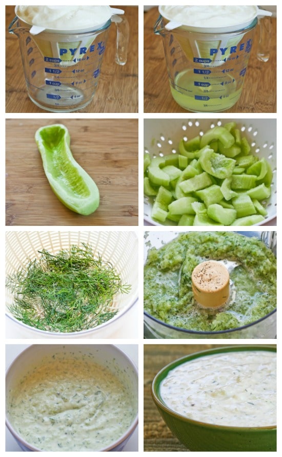 How to Make the World's Best Tzatziki Sauce process shots collage
