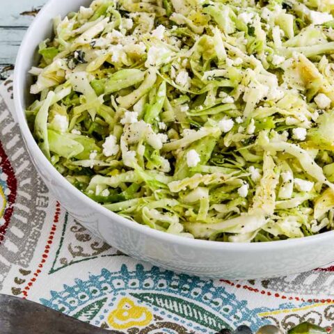 Close-up-photo for Low-Carb Greek Cabbage Salad.
