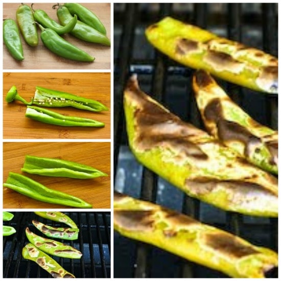 How to Roast Anaheim Green Chiles (Hatch Chiles) on a Barbecue Grill and Recipes with Green Chiles found on KalynsKitchen.com