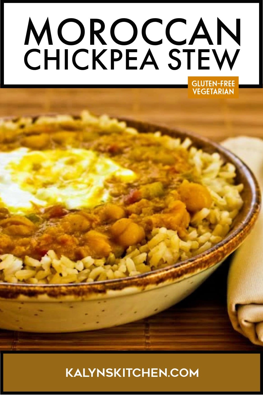 Pinterest image of Moroccan Chickpea Stew