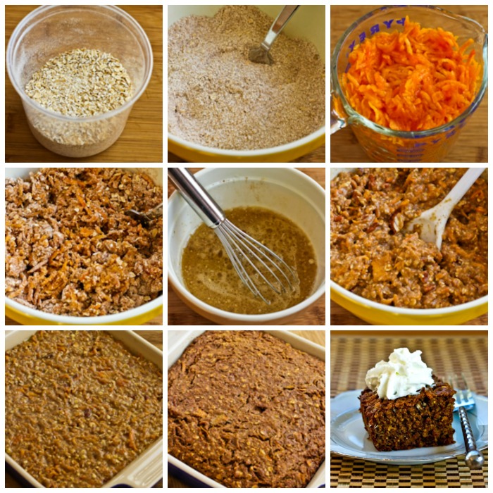 Oatmeal Spice Cake with Persimmon process shots collage