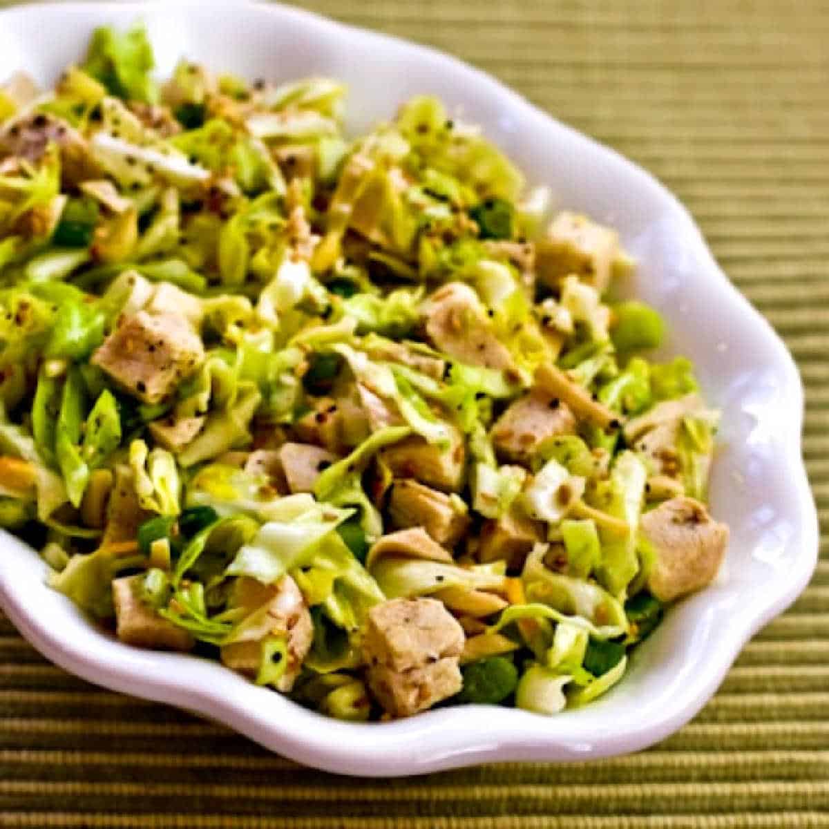 Asian Chicken Cabbage Salad in serving bowl
