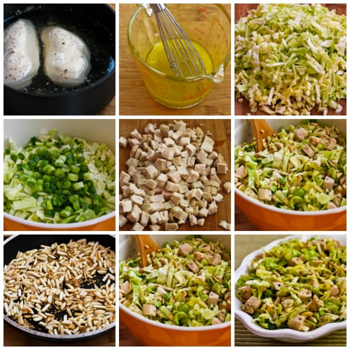 Sandee's Sensational Asian Chicken Salad with Cabbage process shots collage