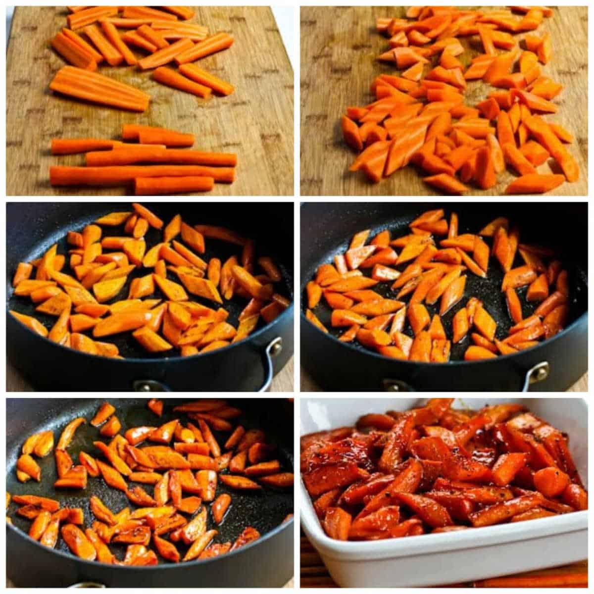 Maple-Glazed Carrots collage of recipe steps