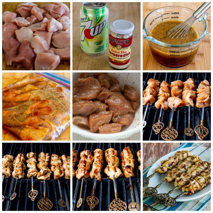 Sanpete County Grilled Turkey Kabobs process shots collage