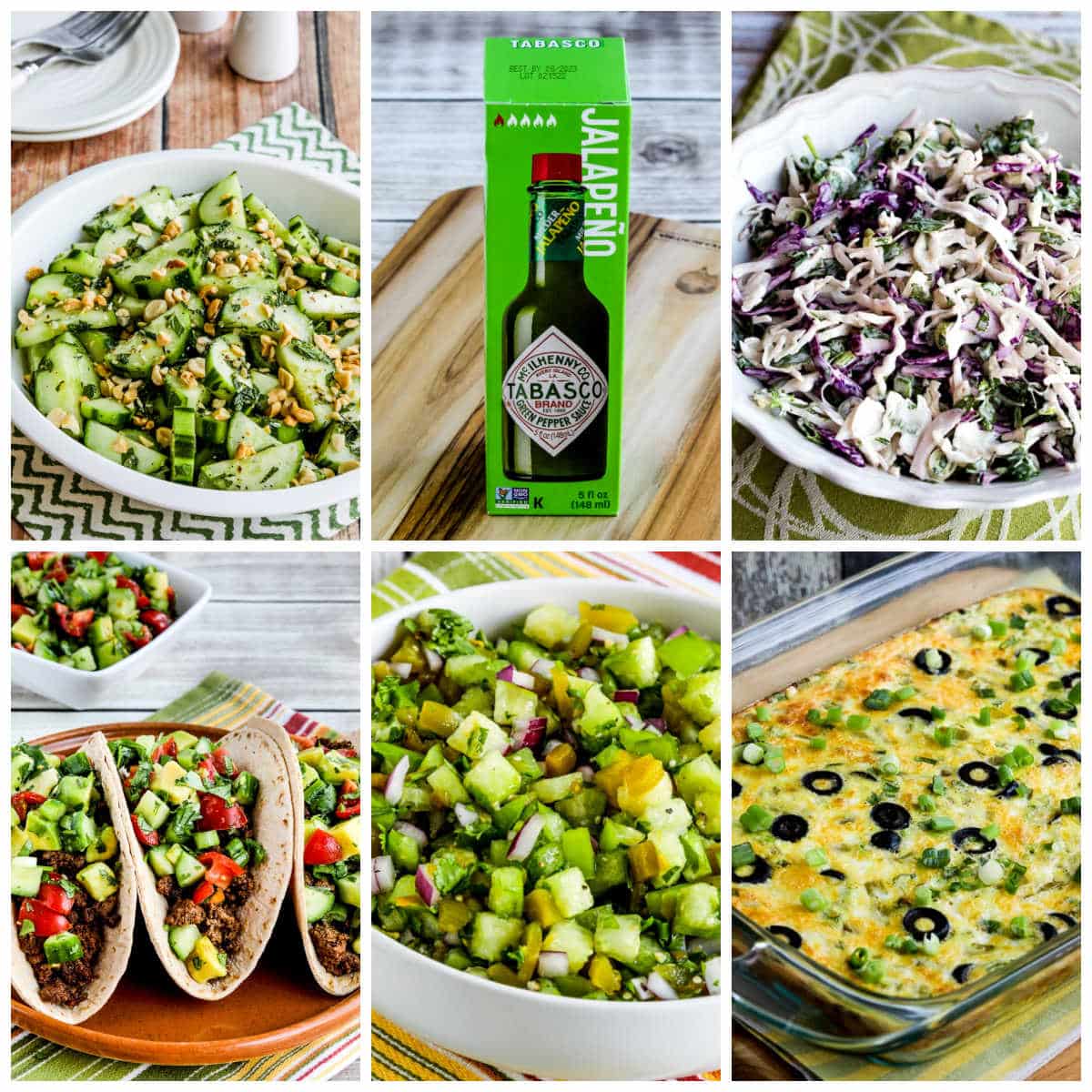 Green Tabasco Sauce Collage of featured recipes