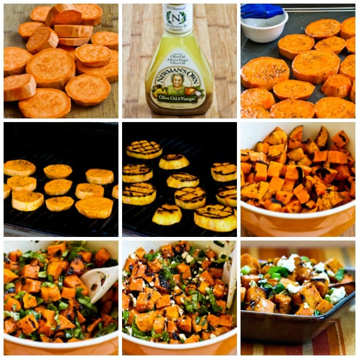 Grilled Sweet Potato Salad process shots collage